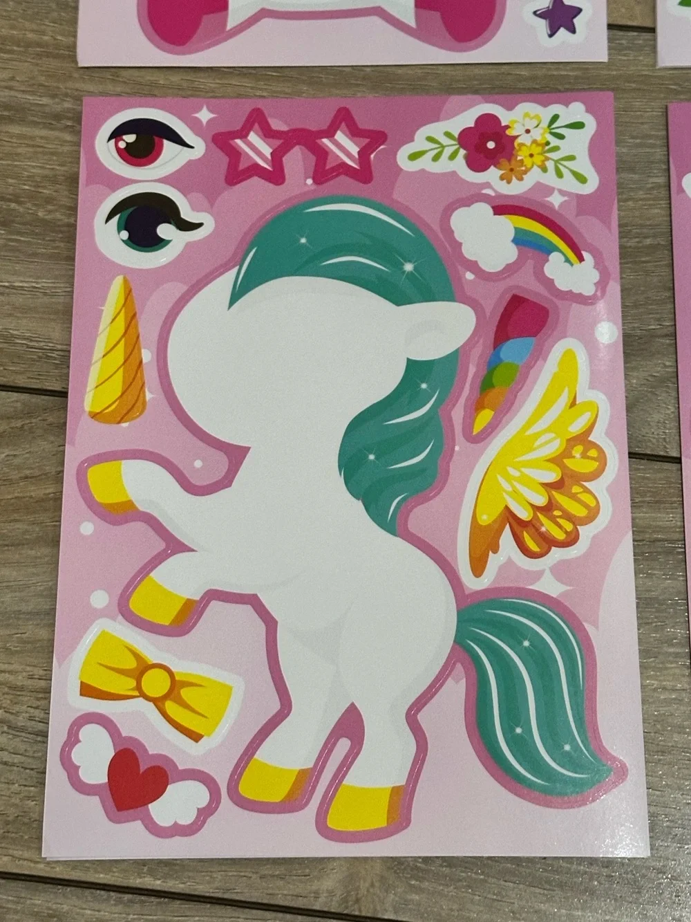 8 Unicorn Sticker Sheet Pack -Activity Multicolor